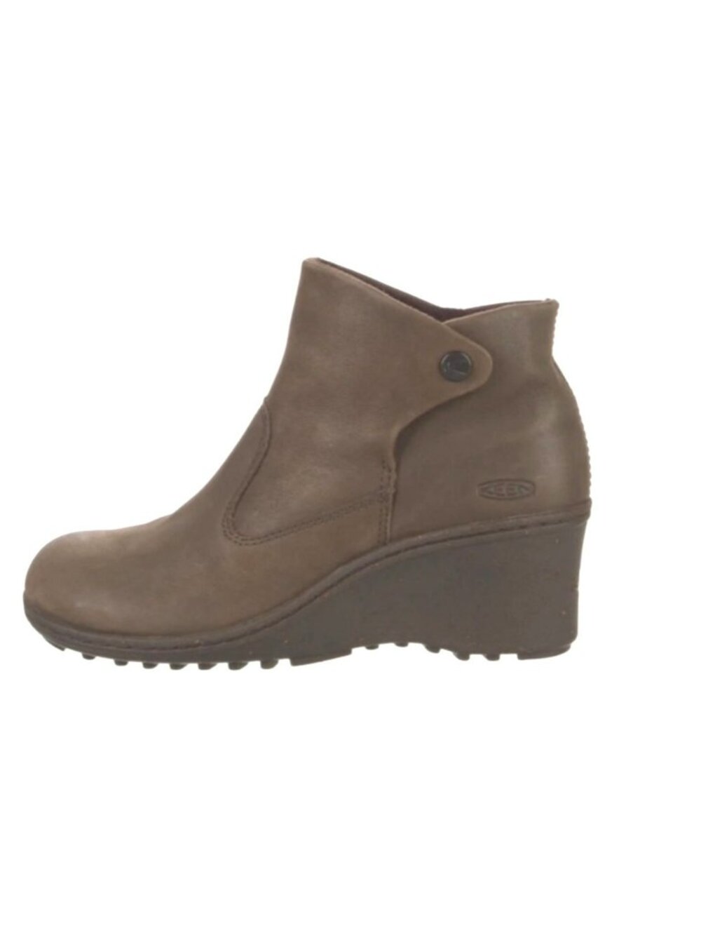 Keen Akita Wedge Leather Ankle Boots Womens 8.5 Brown